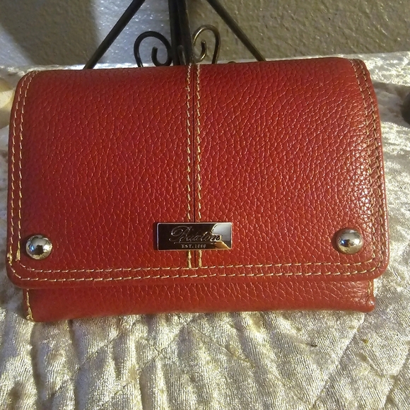 Buxton Handbags - Buxton Trifold Red Leather Wallet NWOT